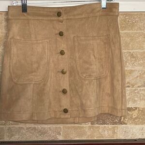Altar’d State faux suede buttoned mini skirt.  Size small